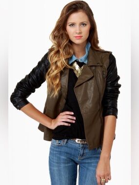 Blank NYC Two-Tone Vegan Leather Jacket
